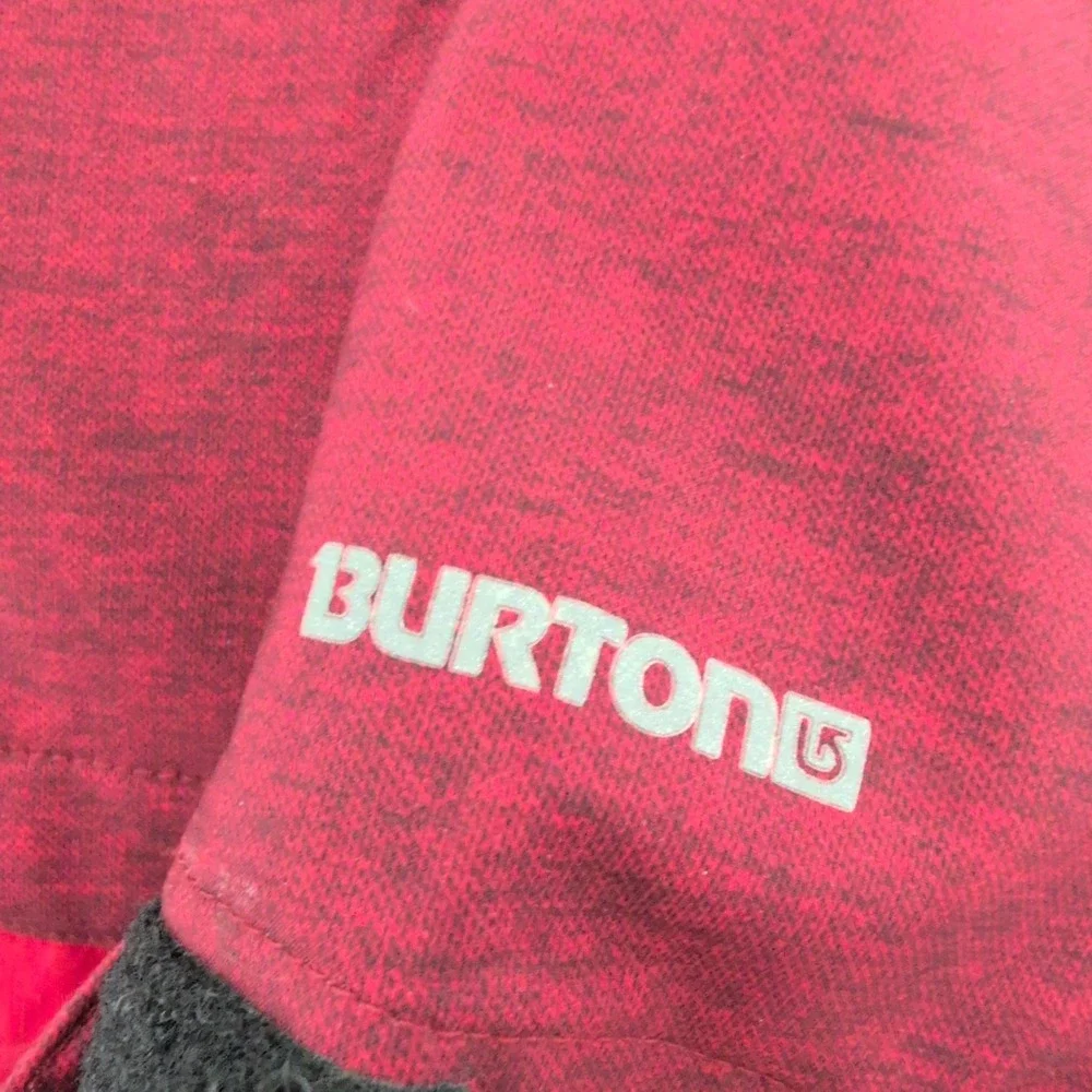 Burton Process Softshell‎ Jacket Mens Small Burgundy Red Full Zip Hoodie Coat